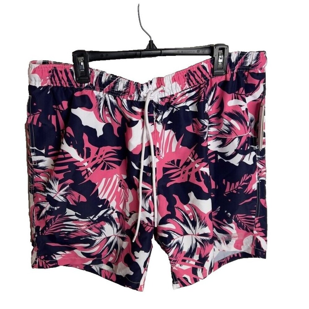 Calvin Klein $70 Men's Island Camo Printed 7" Swim Trunks - Pink Size XXL